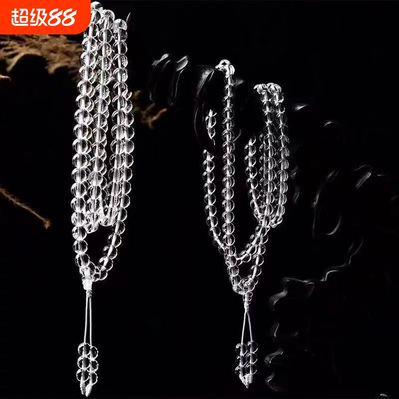 白水晶老型珠手链近乎净体时尚水晶饰品单圈手串男女同款平替多圈