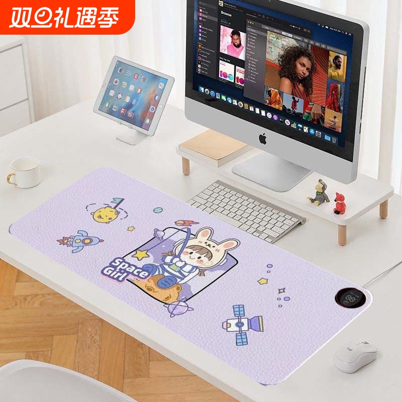 PVC皮革垫加热鼠标垫防水皮革