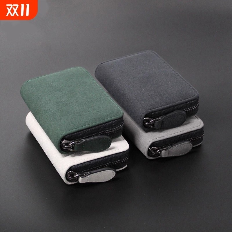 卡包男士翻毛皮卡片包精致防消磁多功能小巧卡夹证件包钱包卡套女