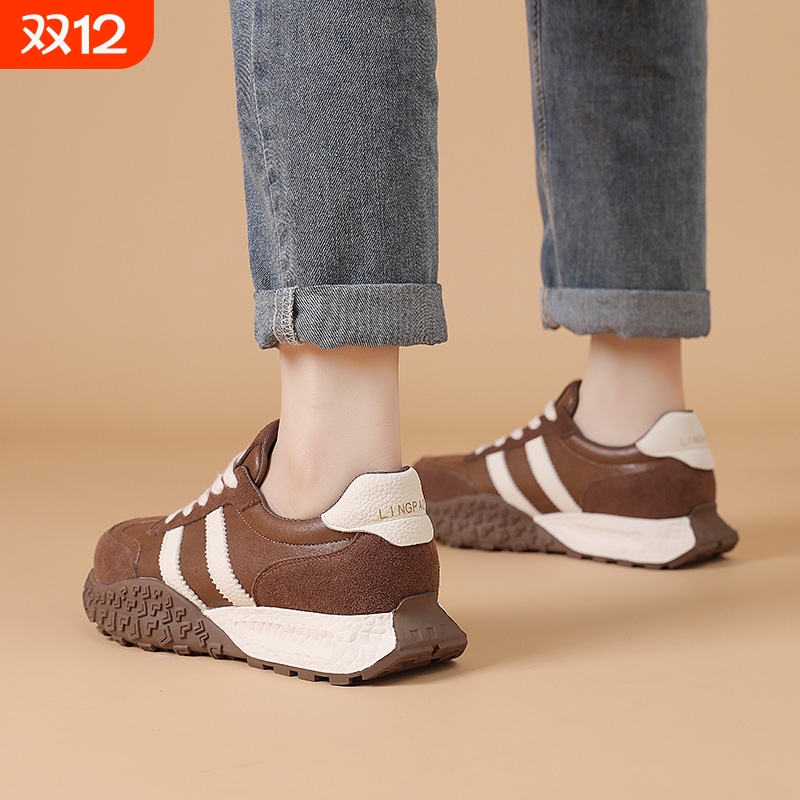 内增高6cm厚底德训鞋女款2025新款秋季爆款休闲百搭显脚小老爹鞋