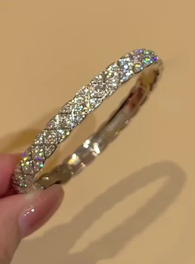 星幕幻彩!布契风菱格纹满钻手镯法式简约高级宫廷风个性手饰品女