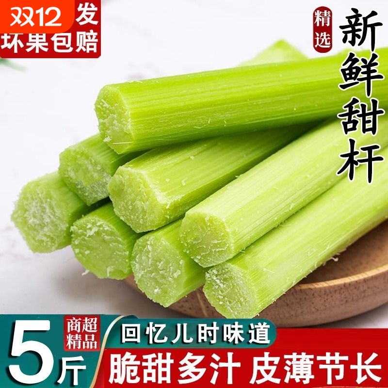 顺丰冷链新鲜甜杆新鲜现砍甜芦粟其他甜高粱杆小甘蔗5斤