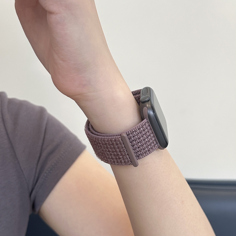 适用苹果手表iwatch10表带新款s10尼龙applewatch高级se编织s9运动s8腕带Ultra2女款98男7替换带星光防水彩虹