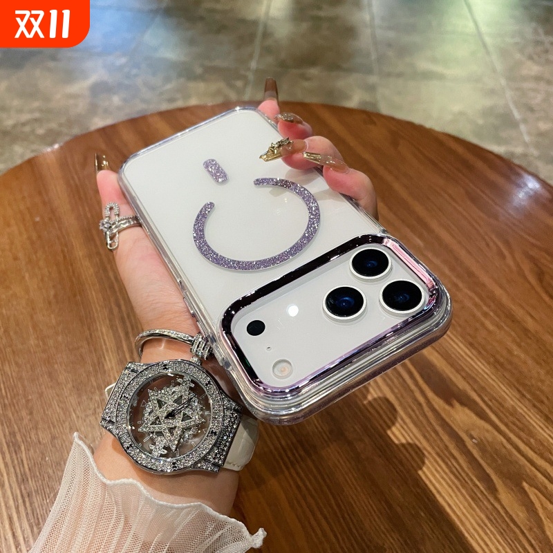 适用iPhone17Promax电镀边钻手机壳苹果17AIR闪粉镜头膜16E透明15软壳14保护套13女12Pro硅胶11