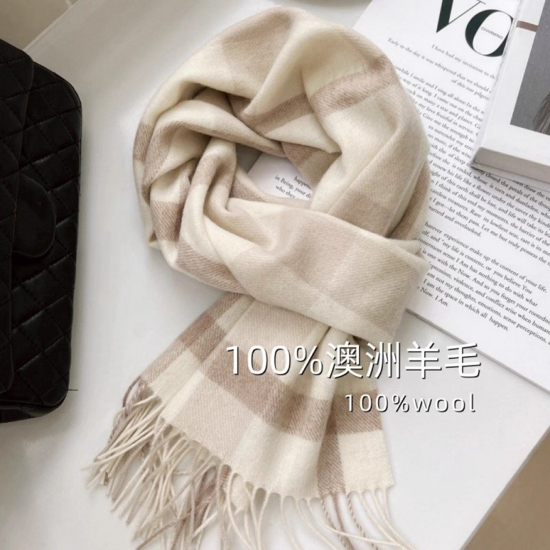 围巾女100%澳洲wool纯羊毛冬季高级感2025新款英伦风围脖生日礼物,服饰配件/皮带/帽子/围巾,围巾/丝巾/披肩,淘宝优惠券,粉丝福利购,淘宝优惠卷