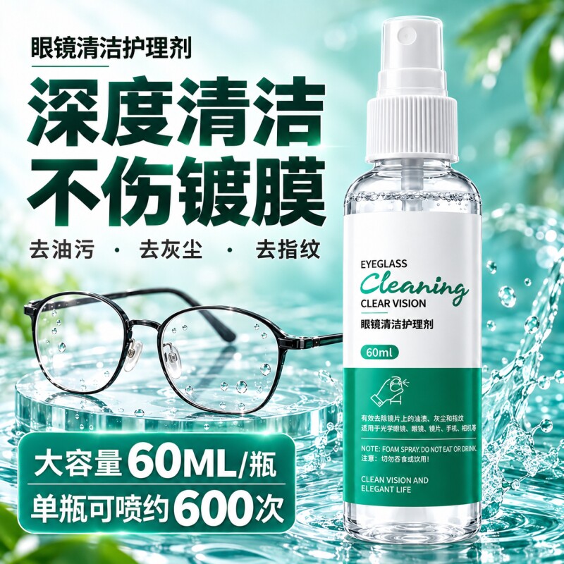 眼镜清洗液镜片清洁剂喷雾不伤镜片手机电脑屏幕通用款去油污