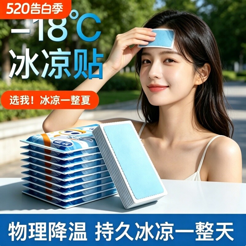 冰凉贴冰贴清凉降温夏季解暑神器退热夏天必备冰敷贴凉爽降温好物