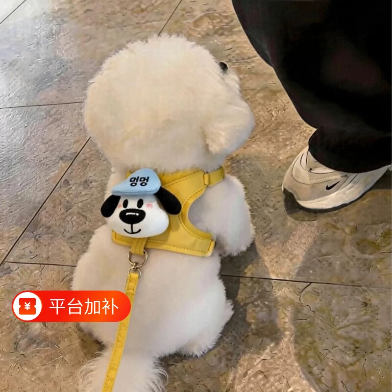 狗狗牵引绳防脱背心式胸背带幼猫中小型犬泰迪比熊博美外出遛狗绳