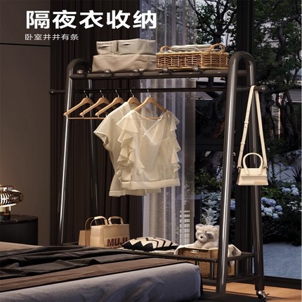 简易衣帽架可移动挂衣架落地室内房间衣架家用卧室晾衣服收纳架子