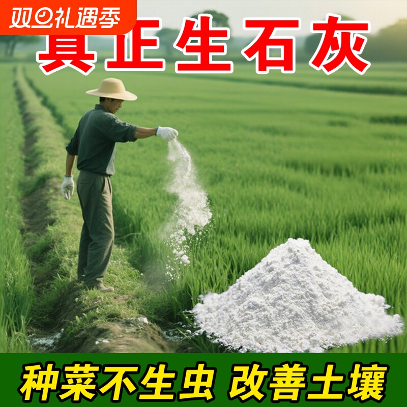 种菜生石灰粉正宗果树涂白灰鱼塘消毒杀菌除湿改善土壤除霉干燥剂