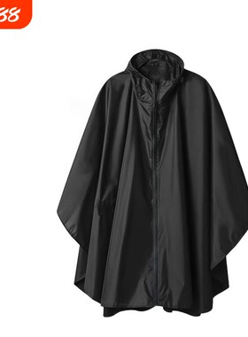 户外雨衣成人时尚男女徒步登山电动摩托车骑行斗篷式防水雨披黑色