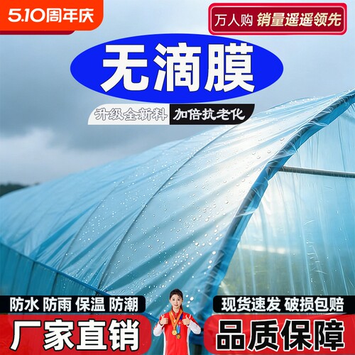 大棚塑料膜加厚透明尼龙薄膜农用抗老化蓝色无滴膜保温专用防水布