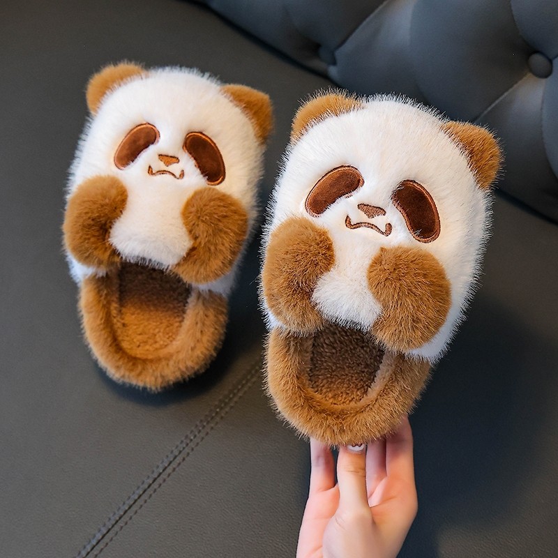 儿童棉拖鞋秋冬季卡通可爱男女童室内防滑小孩宝宝毛绒家居鞋子