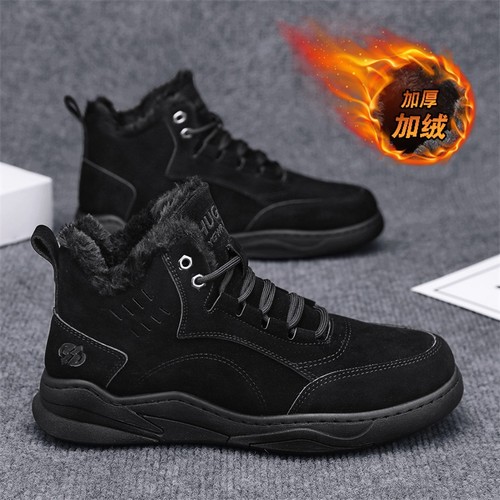 48大码黑色马丁靴男高帮冬季加绒加厚保暖棉鞋47东北雪地靴男士46