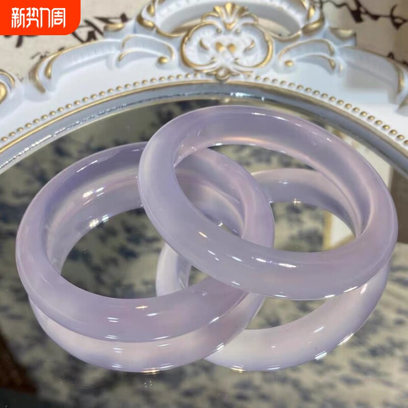 带证书紫罗兰手镯猫眼石女款渐变冰种淡紫镯子送女友老婆