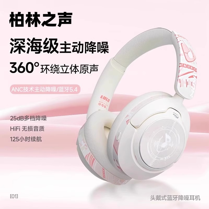 适用索尼头戴式蓝牙耳机2024新款无线主动降噪耳麦电脑男女生