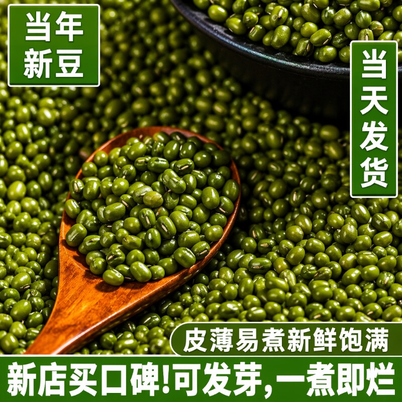 绿豆易出沙商用新鲜批发汤专用新货优选发豆芽发芽豆皮优质