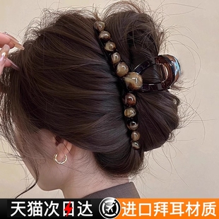 头发抓夹鲨鱼夹女2025新款高级感发夹大号发量多后脑勺夹子头饰