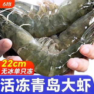 大虾鲜活特大号基围虾青岛海鲜生鲜冻虾水产王牌速冻冷冻新鲜白虾