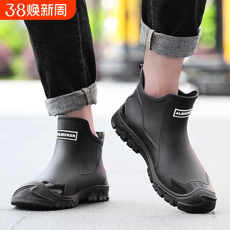 户外高档时尚雨鞋男新款防水鞋短筒防滑雨靴低帮钓鱼防滑水靴胶鞋