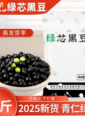 东北绿芯黑豆5斤五谷杂粮大豆农家自产新货黑米打豆浆黑皮优质