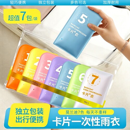 【独立包装】一次性便携卡片雨衣