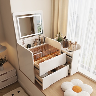 飘窗梳妆台翻盖式奶油小户型专用卧室现代简约床头柜家用收纳柜