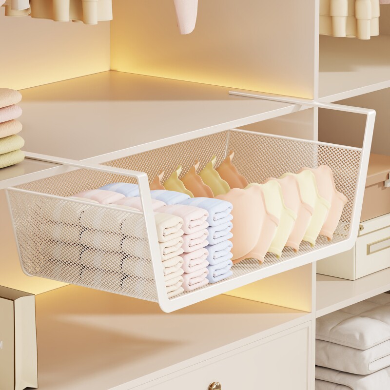 内衣收纳盒家用柜内悬挂式储物整理盒衣柜免打孔内衣裤铁艺挂衣架