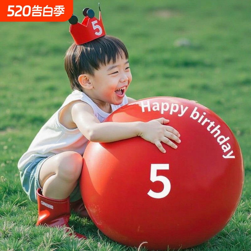2周岁男孩儿童生日气球数字大场景布置装饰3宝宝户外拍照道具氛围