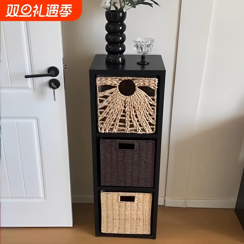 北欧卡莱克格子柜自由组合黑色书柜家用客厅收纳置物柜书架储物柜