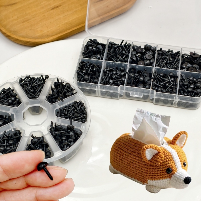 手工diy毛线钩织毛绒娃娃直杆眼睛鼻子小奶狗眼球玩偶配件多规格