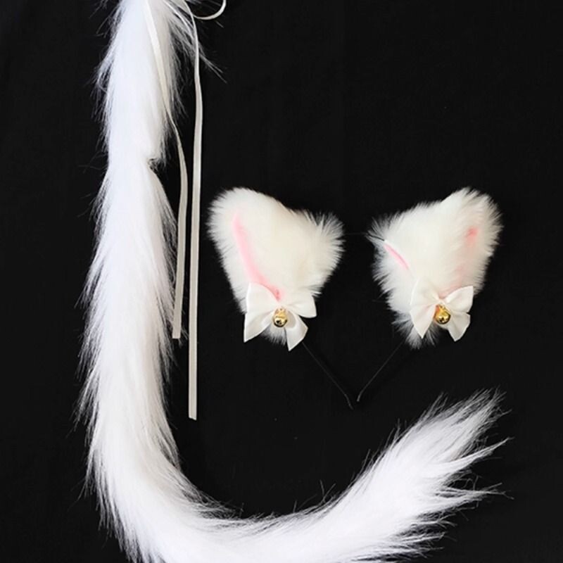 猫尾巴cosplay饰品道具猫耳朵头饰兽尾女仆发箍猫咪兔子头箍配