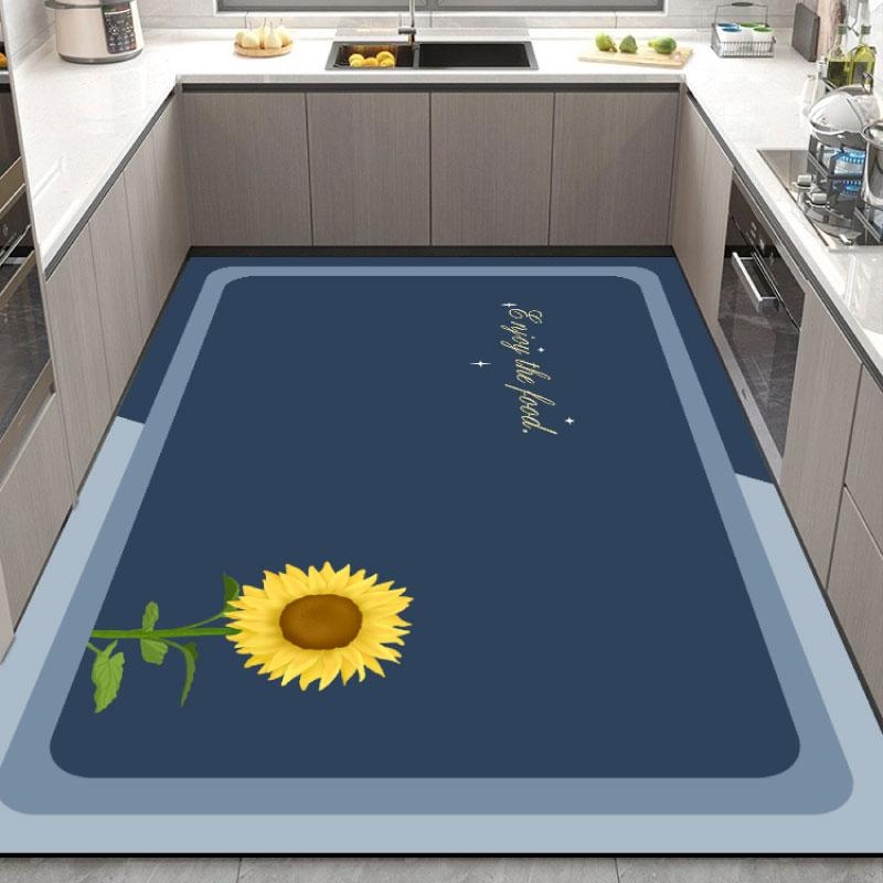 大尺寸硅藻泥厨房地垫可水洗防滑