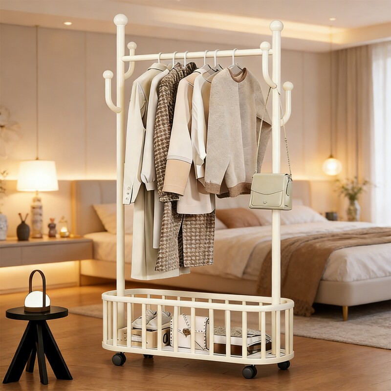 晾衣架落地卧室家用挂衣架室内凉衣架阳台晒衣服架子简易移动衣帽