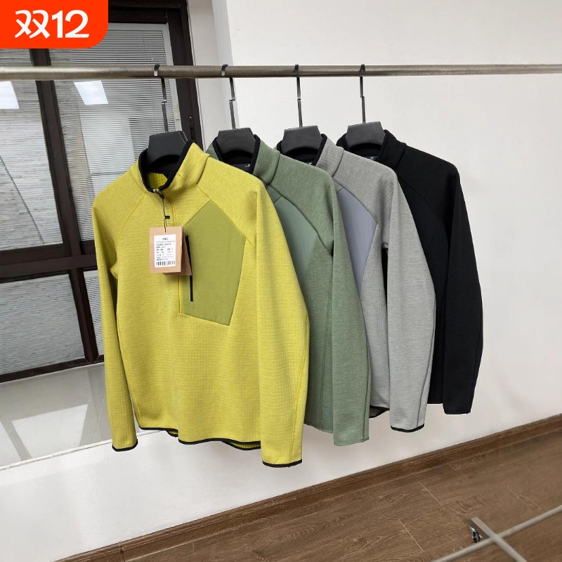 同款户外秋冬男士立领半拉链加绒保暖抓绒衣休闲运动卫衣健身打底