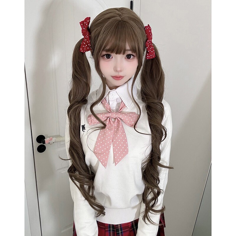 布丁兔假发女长卷发85cm甜美lolita自然齐刘海全头套jk少