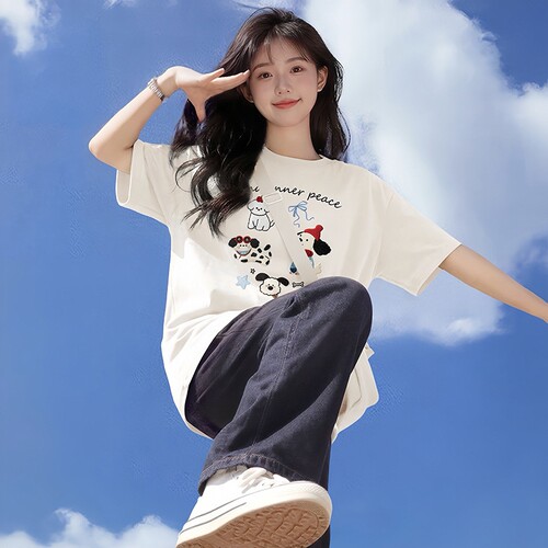 回力短袖t恤女2026新款夏季纯棉半袖冰丝宽松运动白色速干红色