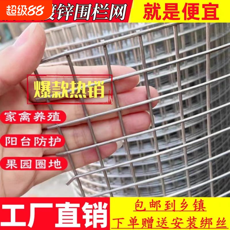 镀锌铁丝网围栏防护网防鼠养殖网拦鸡网鸡笼钢丝网护栏网鸟笼窗户