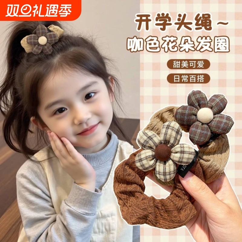 韩系新款秋冬花朵大肠发圈女2025简约小众发绳不勒头发头饰固定