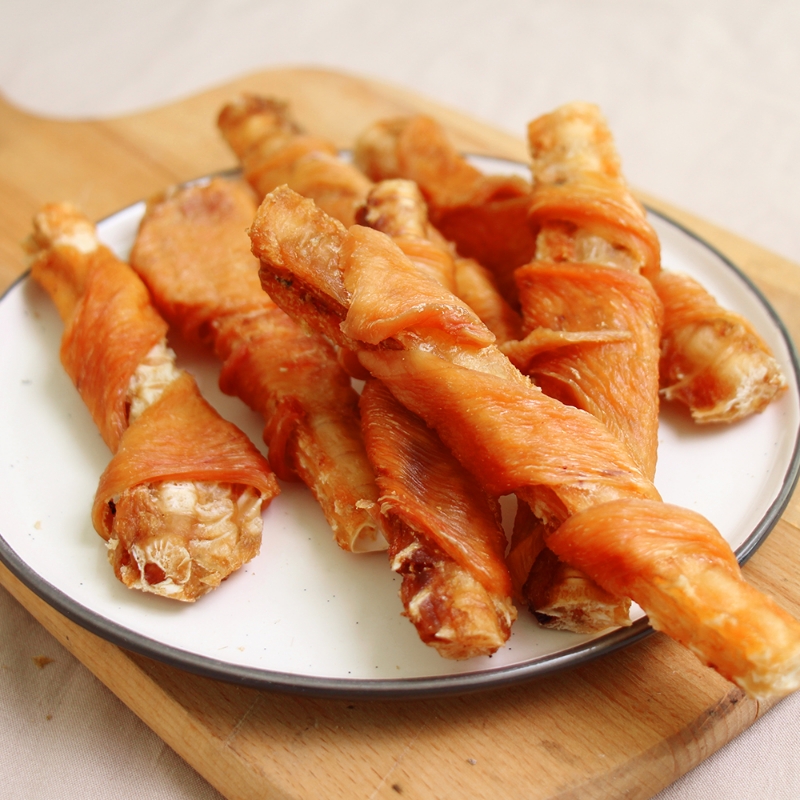 圆福福狗狗零食鸡鸭肉绕三文鱼骨泰迪博美中小型犬奖励洁齿磨牙棒