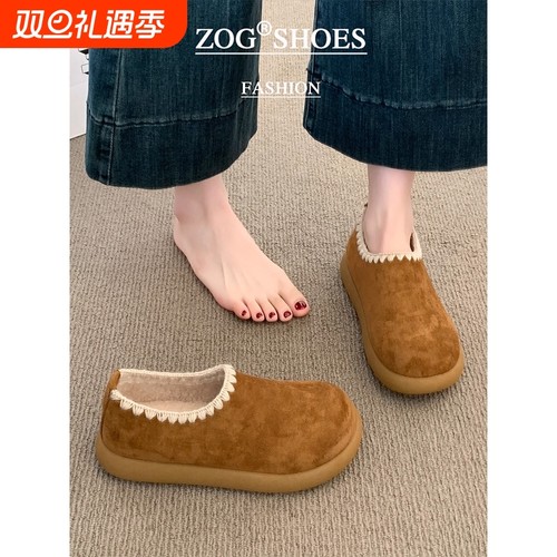 全包小土豆勃肯鞋女2025冬季新款爆款一脚蹬雪地靴豆豆鞋加绒棉鞋