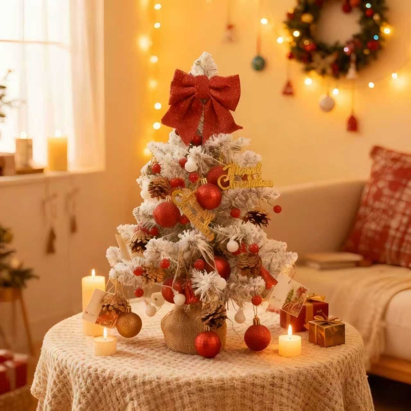 圣诞树装饰家用60新款桌面小型装饰品圣诞节迷你摆件ins金色红色