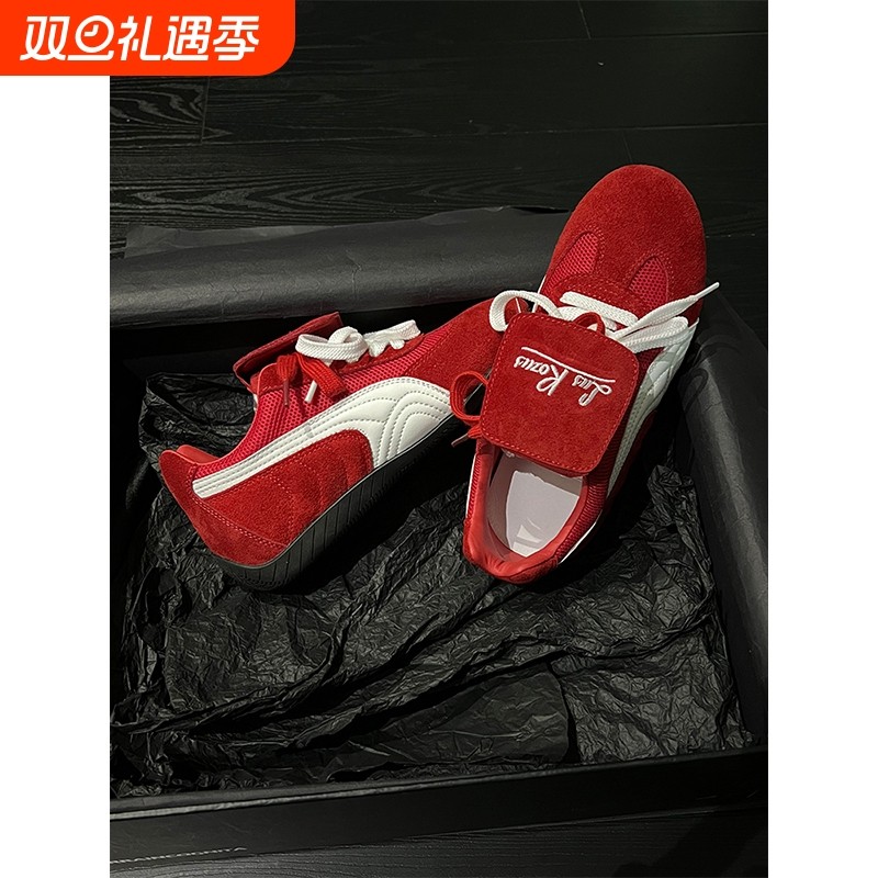 内增高6cm小个子女鞋厚底松糕2025新款秋运动休闲阿甘百搭德训