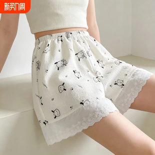 卡通显瘦遛弯夏天可爱蕾丝花边裤 夏季 短裤 女款 子家居印花 居家睡裤
