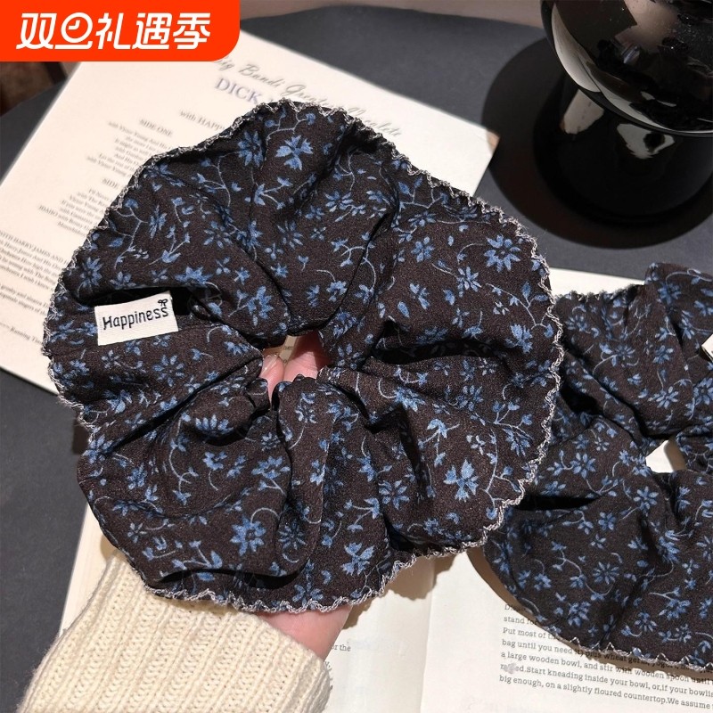 韩系时尚高级感碎花大肠发圈女2025新款扎头发丸子头皮筋发绳头饰