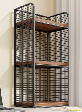 桌面书架铁艺学生桌上小书架多层书桌收纳架办公桌分层架双层书本