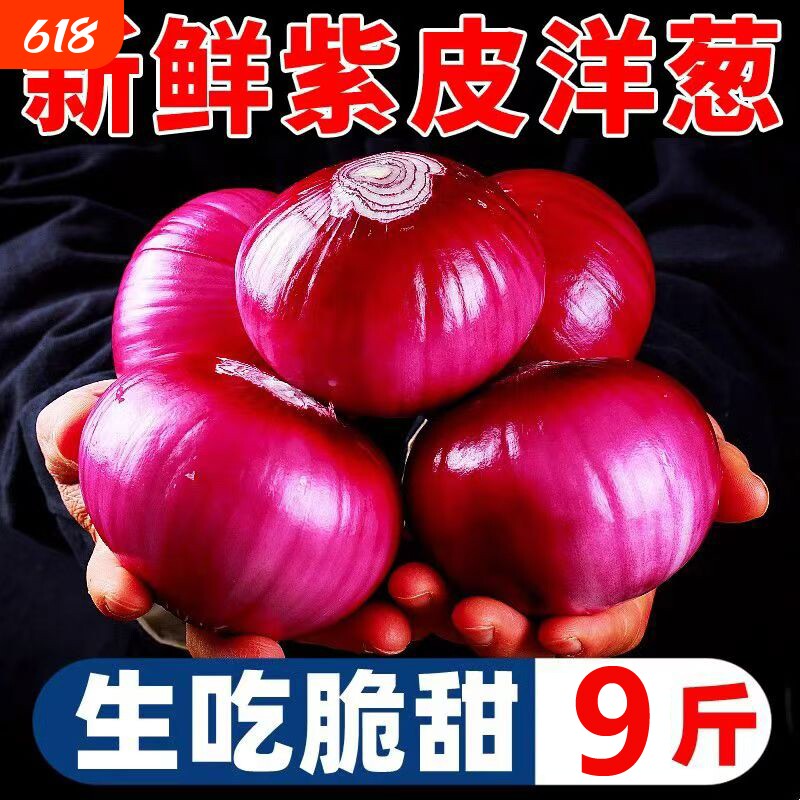 云南农家紫皮新鲜洋葱现挖产地生吃蔬菜红皮水果葱头9斤脆甜生鲜