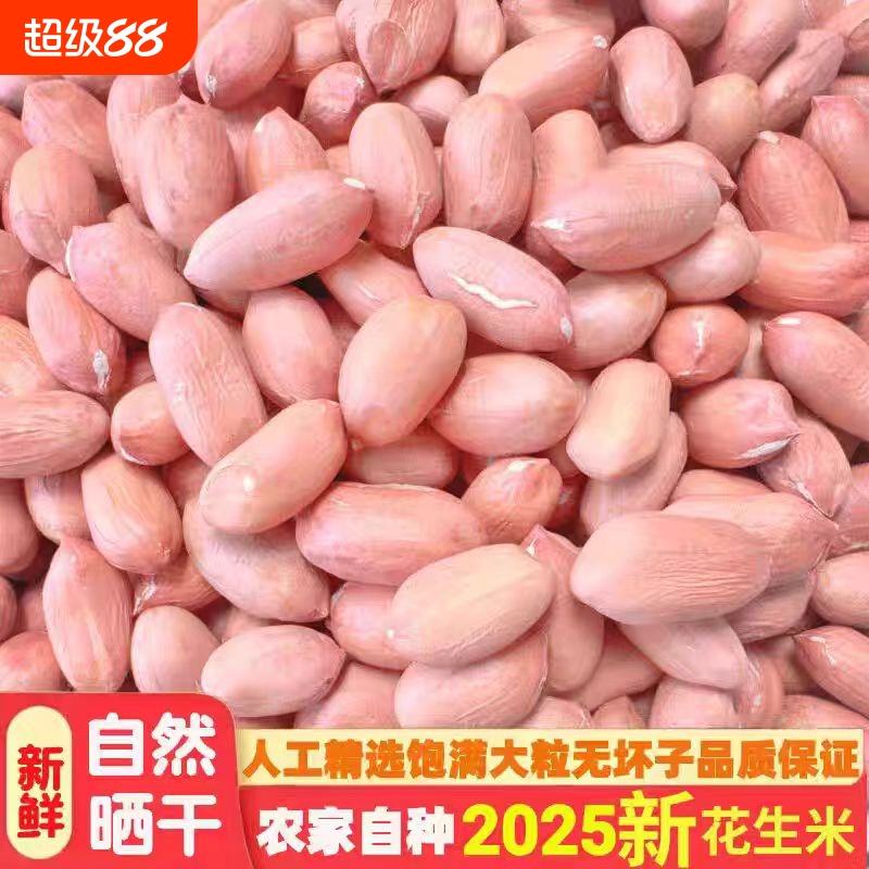 【2025年新货】特级新花生米特大粒晒干花生新鲜精选长颗粒花生米