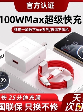 适用一加100W原装充电器超级闪充一加11原ace2充电线头1+手机快充oneplus10套装ACE3V/5Pro头9数据线套装