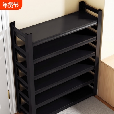 家用钢制鞋架门口落地多层置物架铁艺简易收纳架玄关入户门后鞋柜